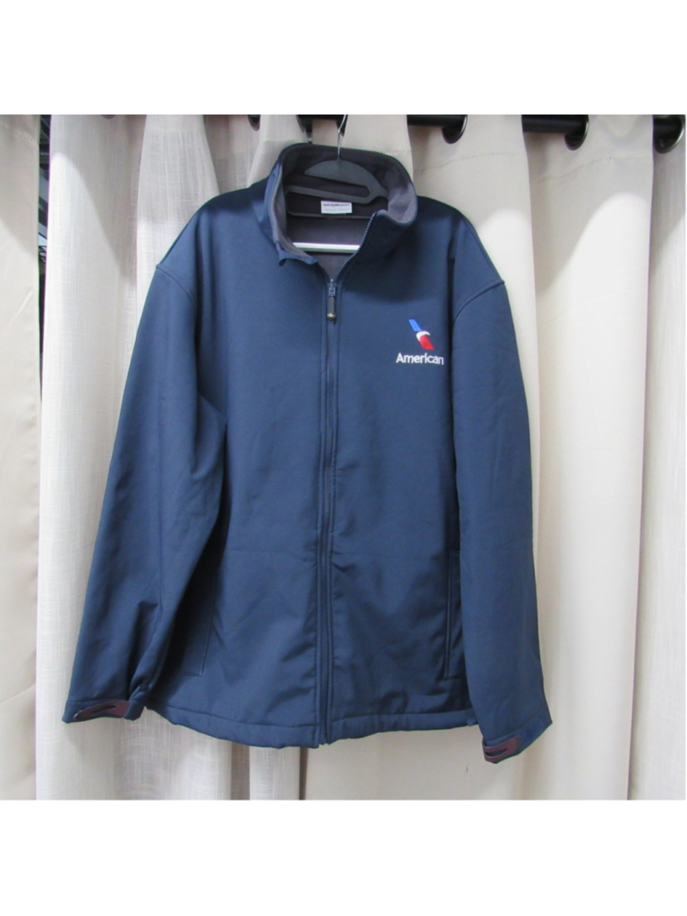 WearGuard American Airlines Jacket Mens XL Blue Fleece Lined Full Zip Style 6141